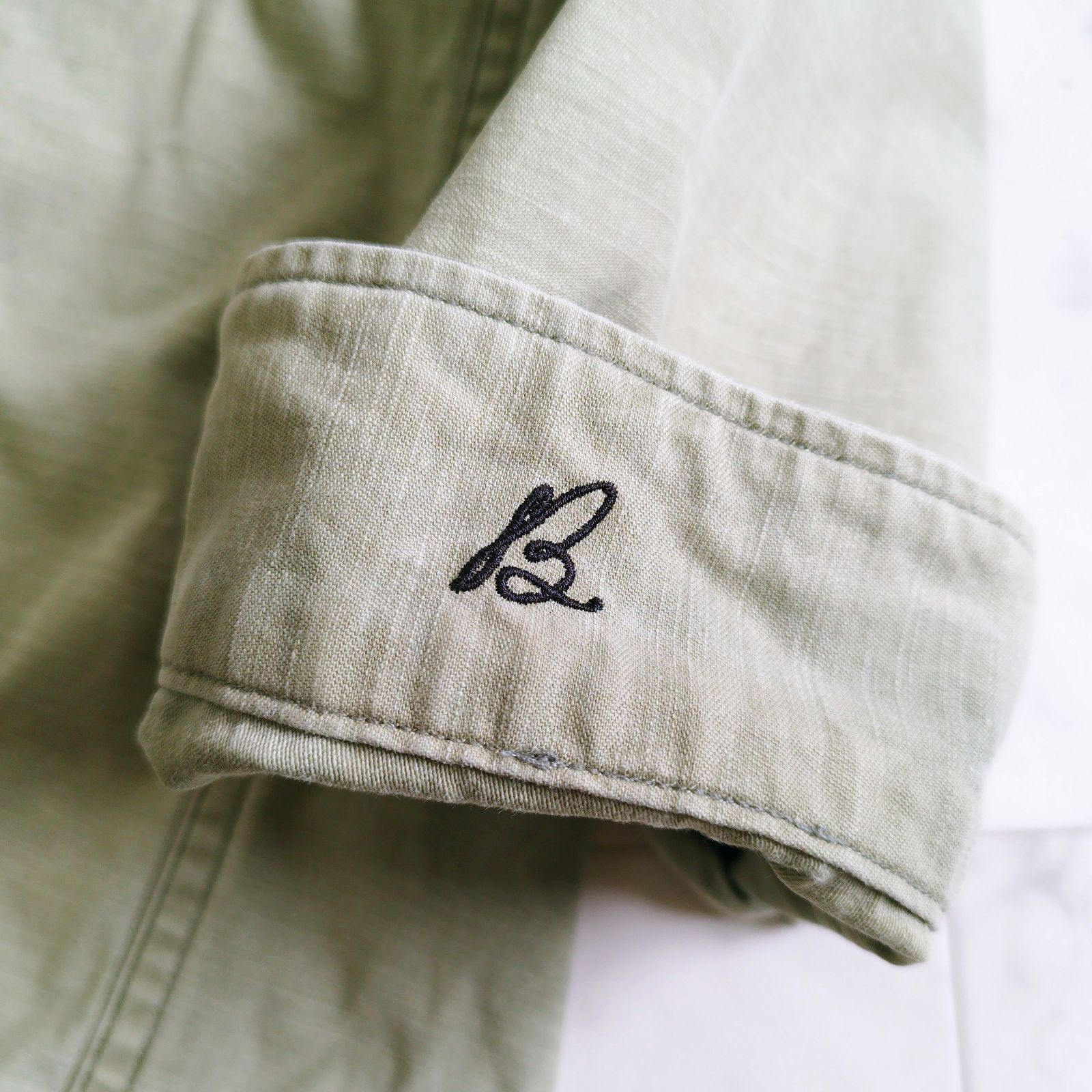 マディソンブルー ワークシャツ ハンプトン ライトカーキ 刺繍Bロゴ HAMPTON SHIRT CUSTOM EVENT 阪急うめだ本店 4F コトコト