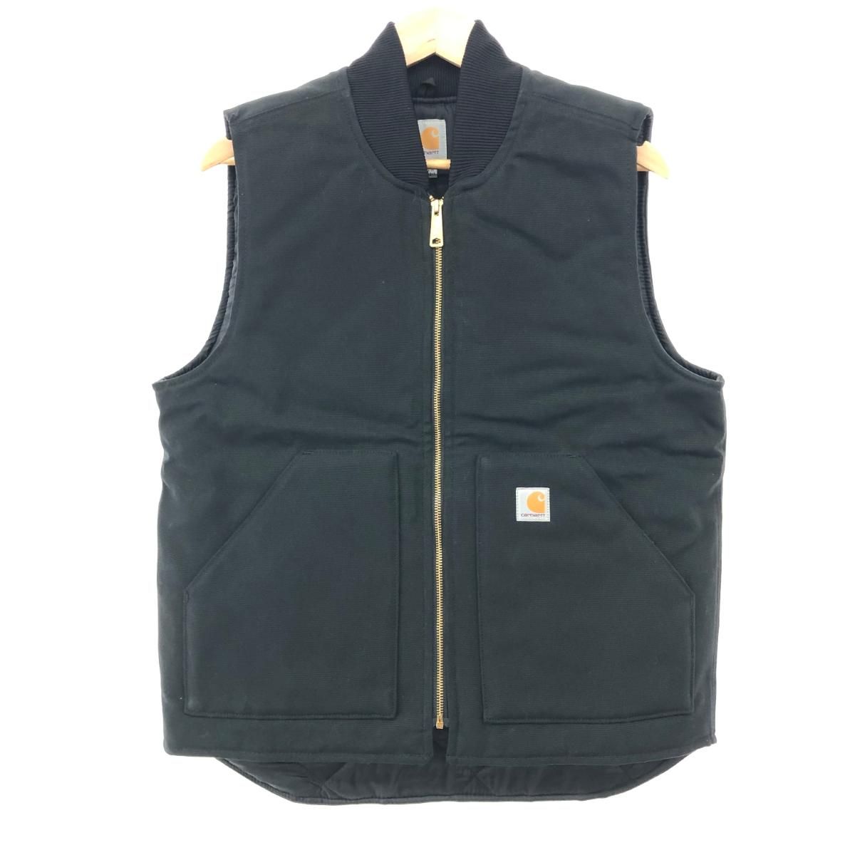 良好 Carhartt カーハート ダックベスト ジャケット サイズ M V01-BLK ブラック メンズ 240001145737