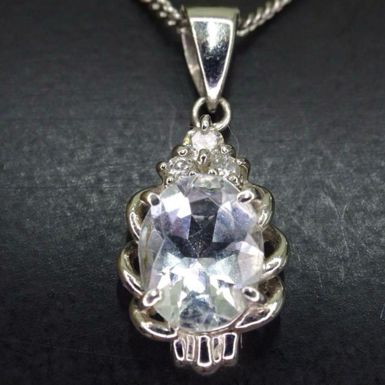 プラチナ pt850 ジュエリーマキ 天然アクアマリン1.32ct 天然 