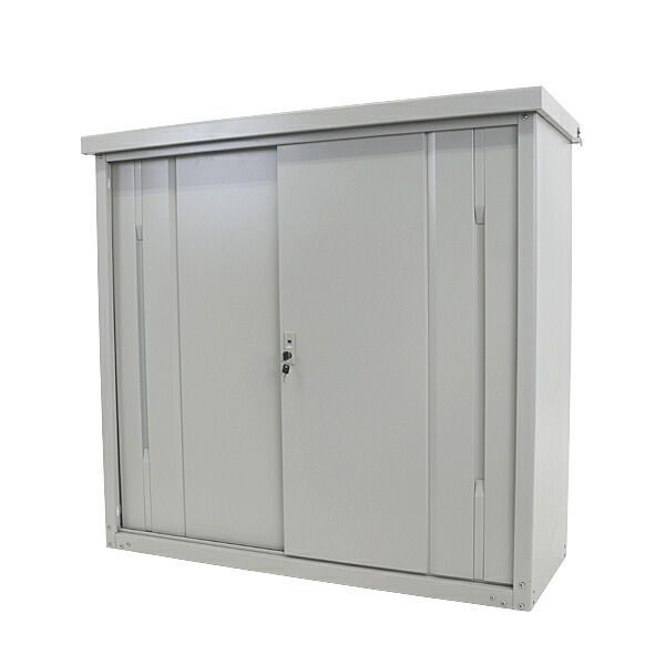 屋外物置 スチール製 家庭用収納庫 鍵付き 幅約1240mm×奥行約500mm×高さ約1150mm UVカット 倉庫 納屋 物置き スチール物置 スチール収納庫 ガレージ 収納 可動棚 吊り戸 吊戸 吊 monooki-shw12d45h11 (選択:グレー) ITC NET【即購入OK!】 メルカリ