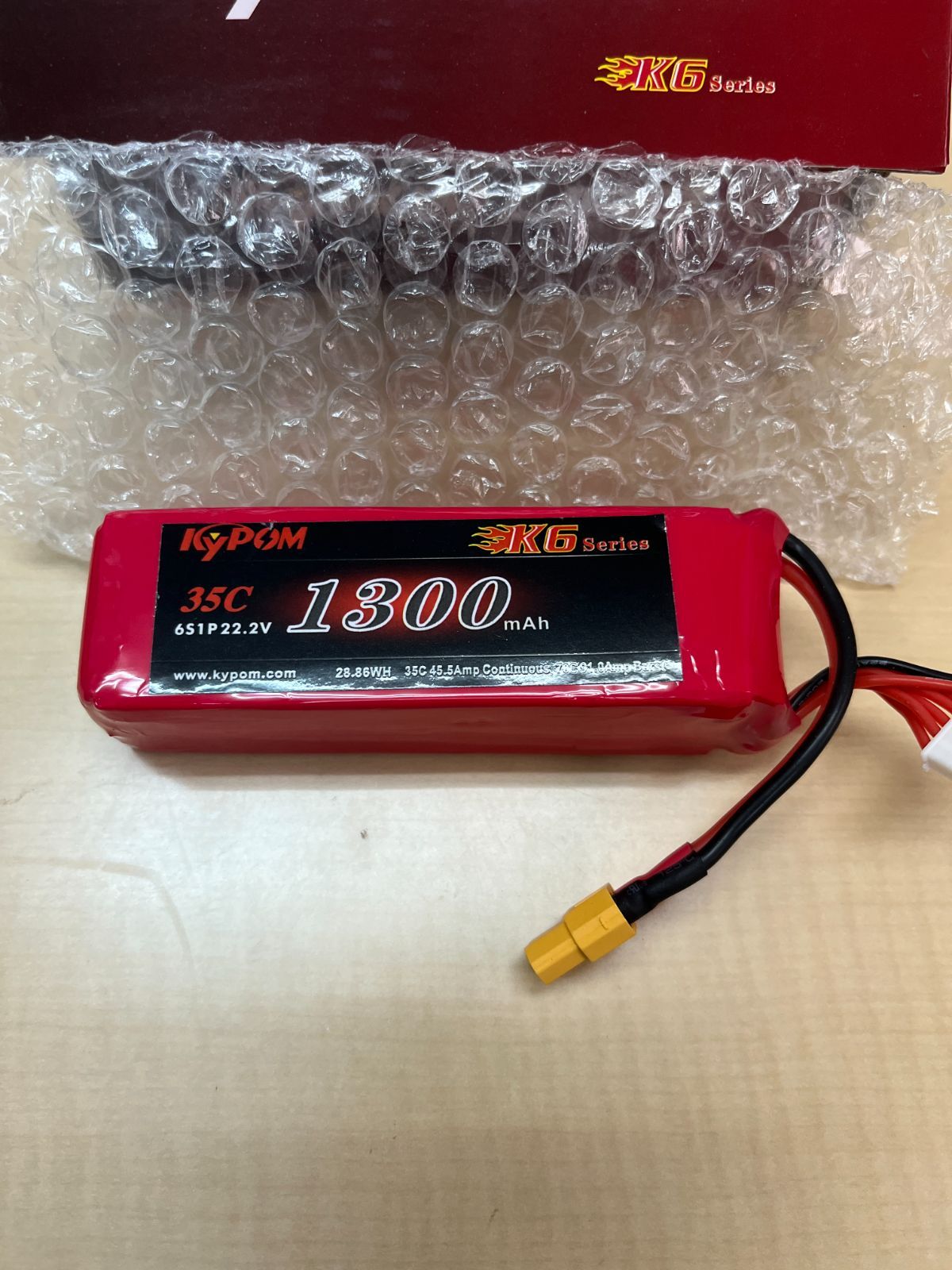 KyPOM リポバッテリー 6セル　K6 22.2V 1300mAh 35C with XT60