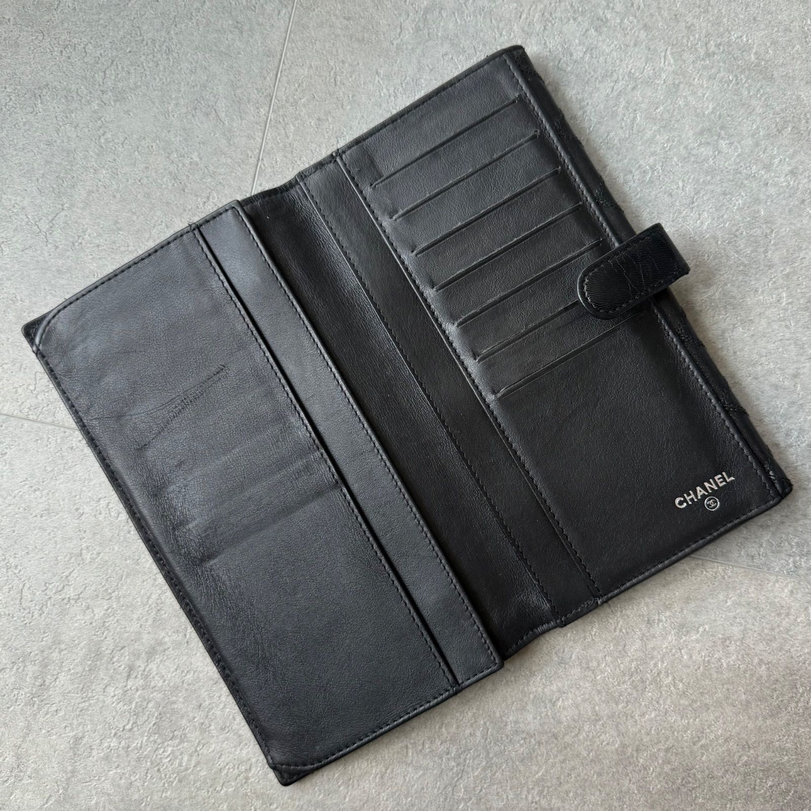 CHANEL シャネル ビコローレ ココマーク 二つ折り長財布 Wホック