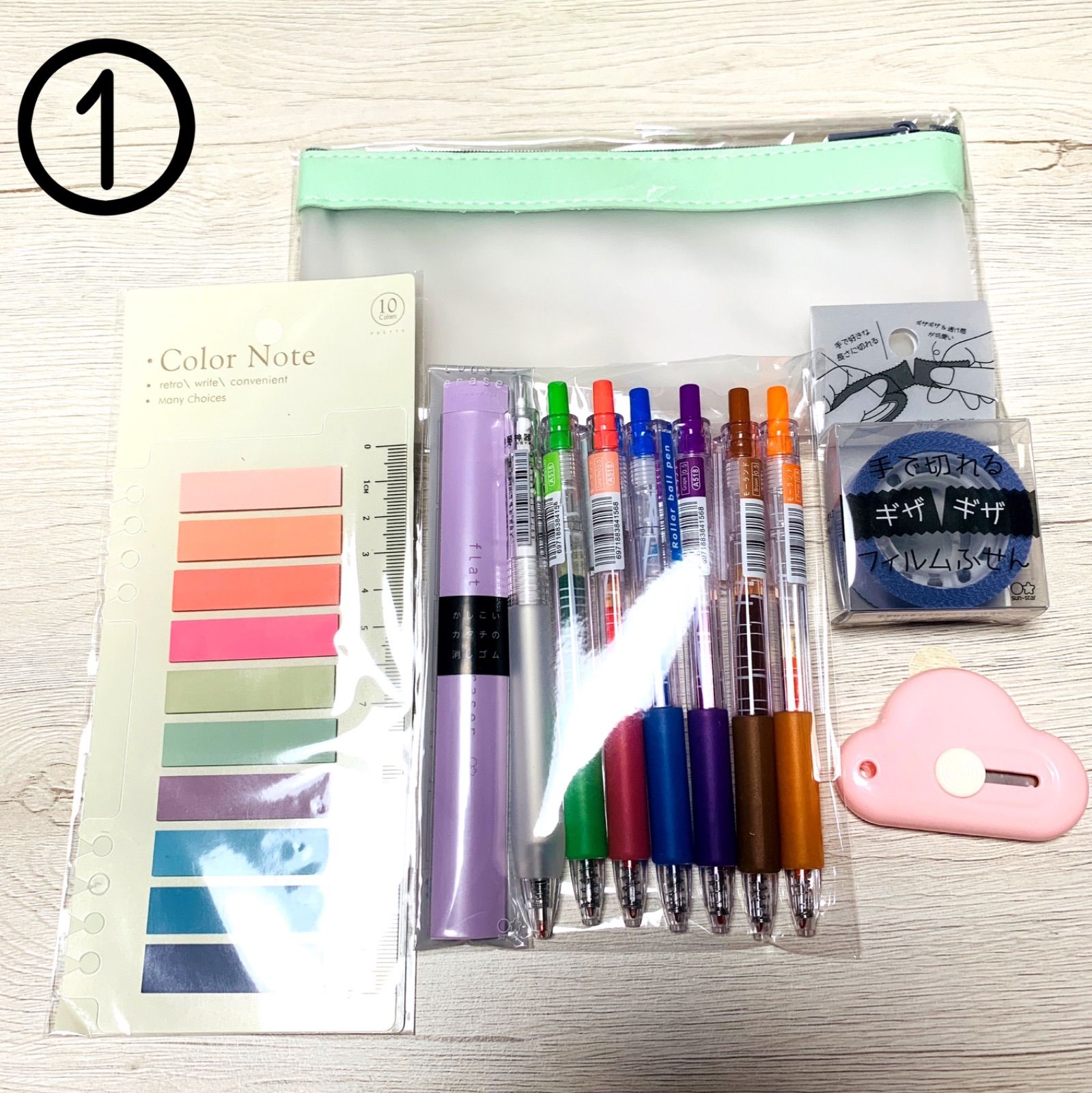 海外文具セット100 文房具セット 【7点】サンスター文具＆海外文具セット ペン