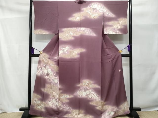 平和屋着物○十日町 名門 滝泰謹製 訪問着 草花文 暈し染め