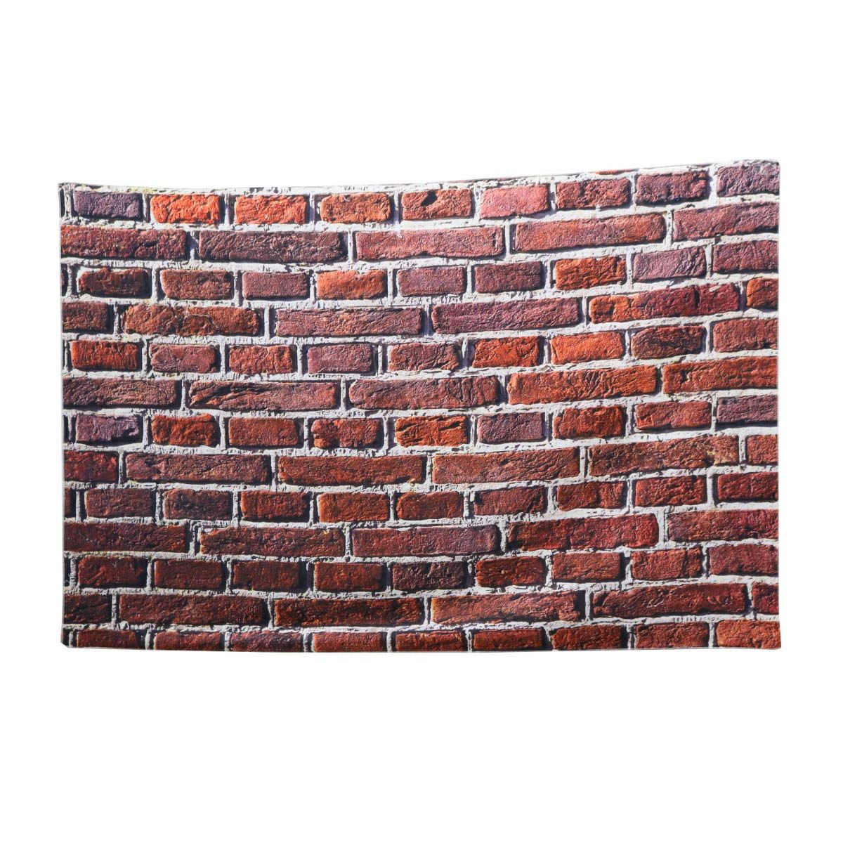 即日発送ND タペストリー レンガ壁 Brick Wall ブロック おしゃれ アート 癒し 部屋 飾り 窓 景色 オンライン飲み会 背景布 インスタ映え インテリア 布 テレワーク 背景 (デザイン1)