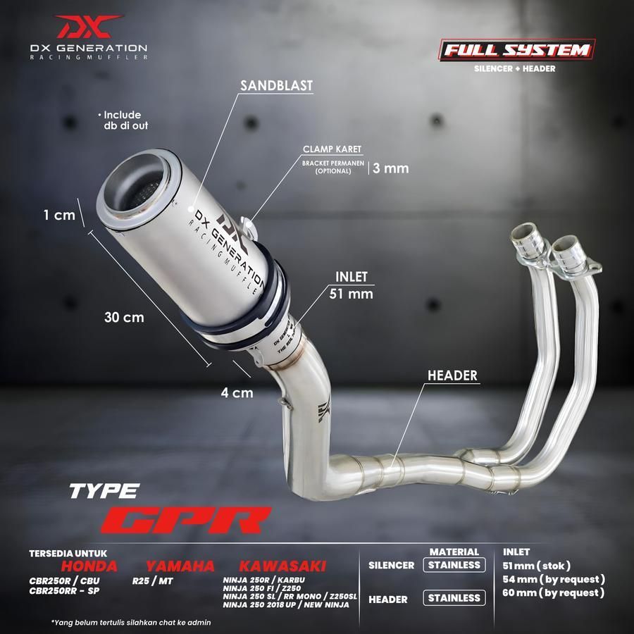 DX GENERATION フルエキヘッダーパイプ ZX-25R ZX-4R ZX25R/ZX4R