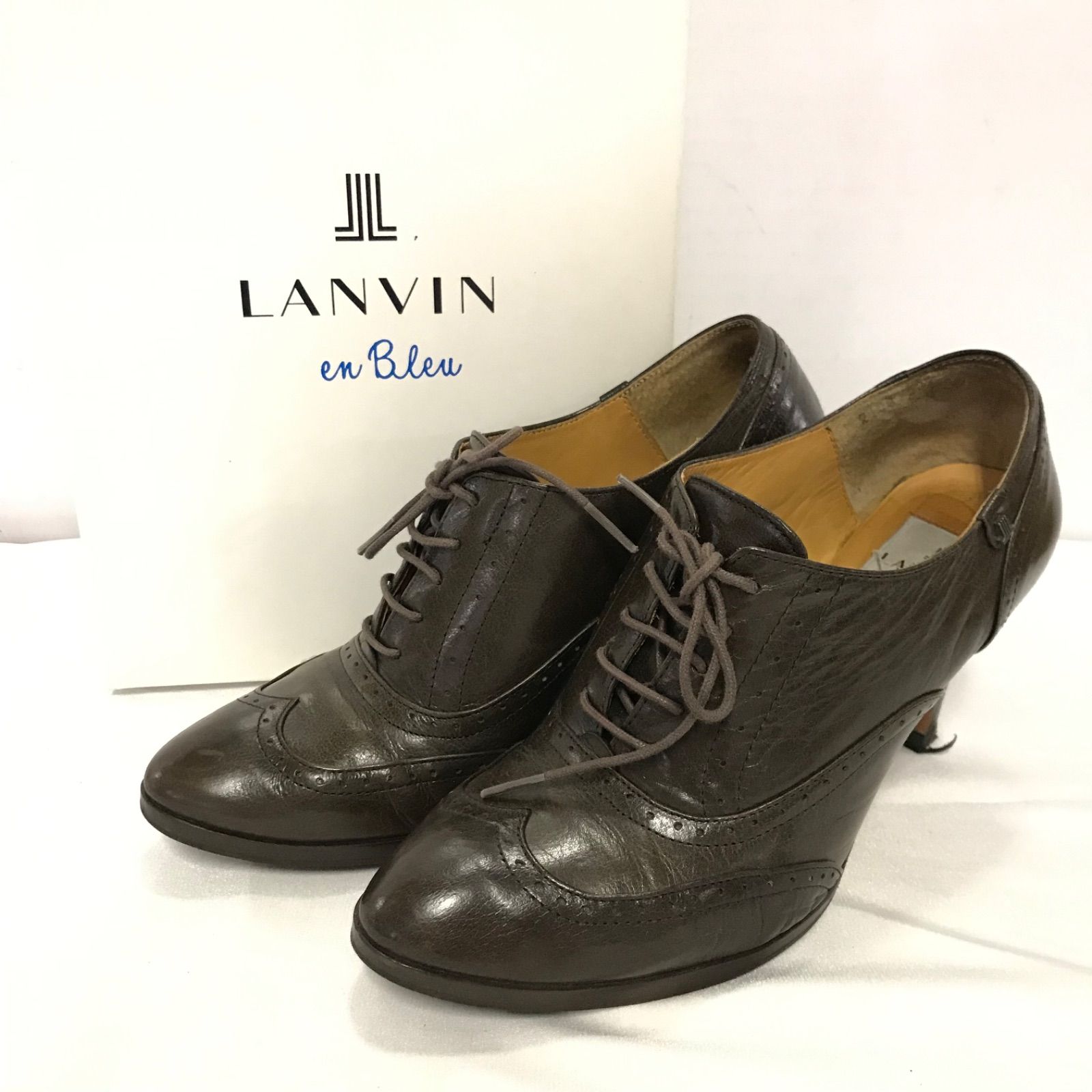 LANVIN en Bleu ランバンオンブルー ブーティー ブラウン 靴 23.5cm 