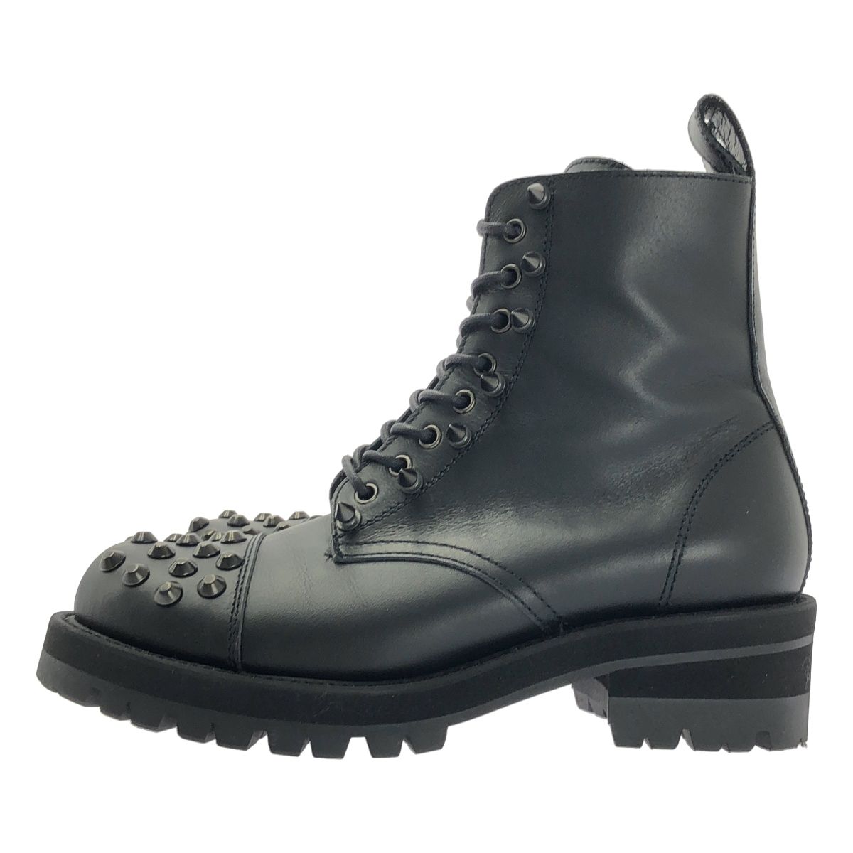 JUNYA WATANABE | ジュンヤワタナベ | スタッズ レザー アンクル レースアップ ブーツ | 3 | ブラック | レディース