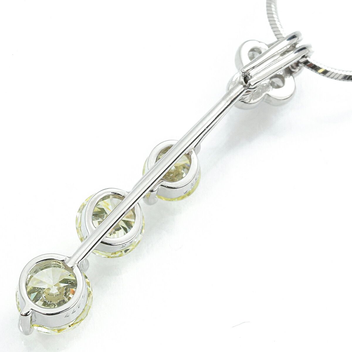 agete pt900 ダイヤモンド スウィング ネックレス プラチナ アガット イエローダイヤモンド 0.202ct イエローダイヤモンド 0.323ct