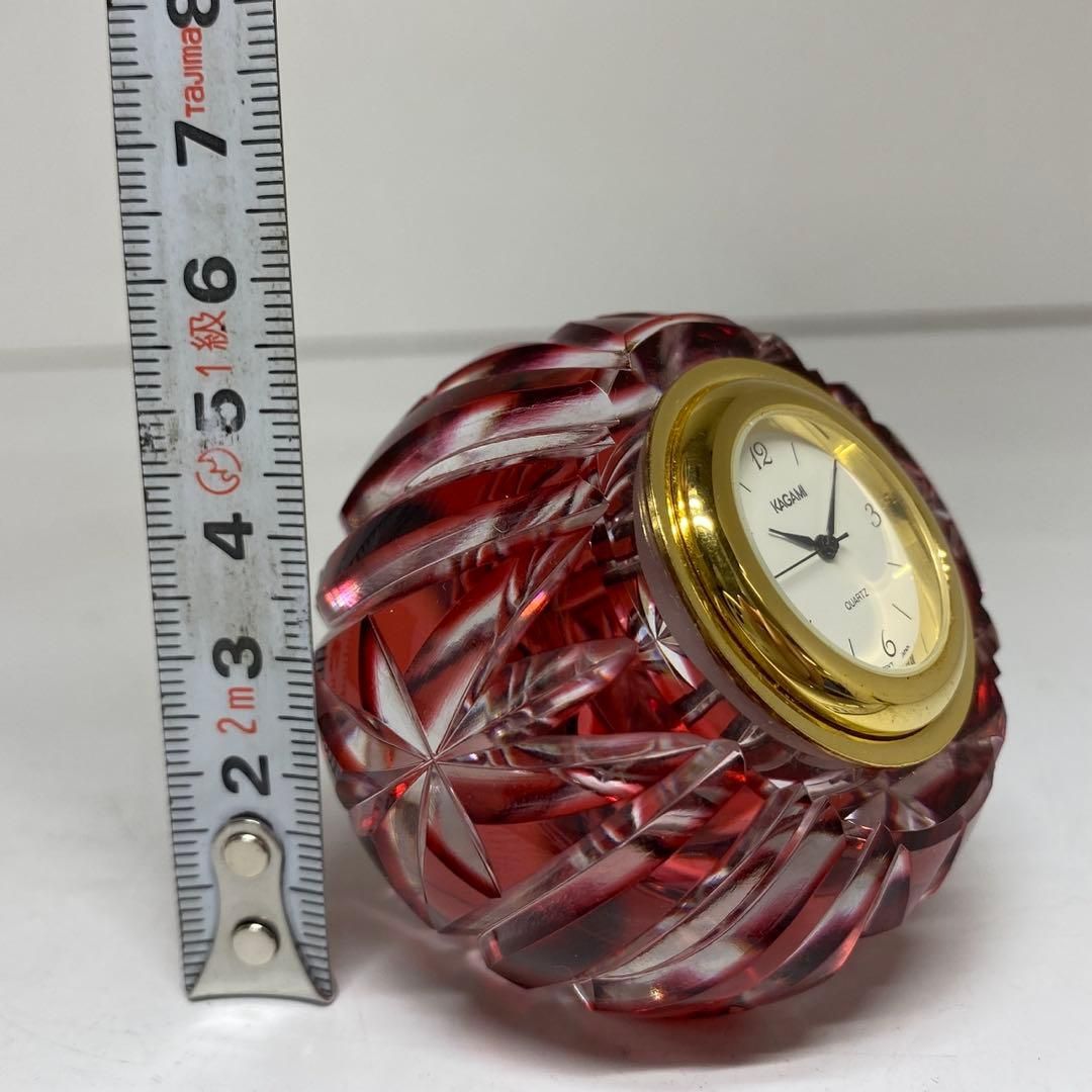 各務クリスタル 江戸切子 時計 232g 共箱 東H5-1111☆1Fタカサ