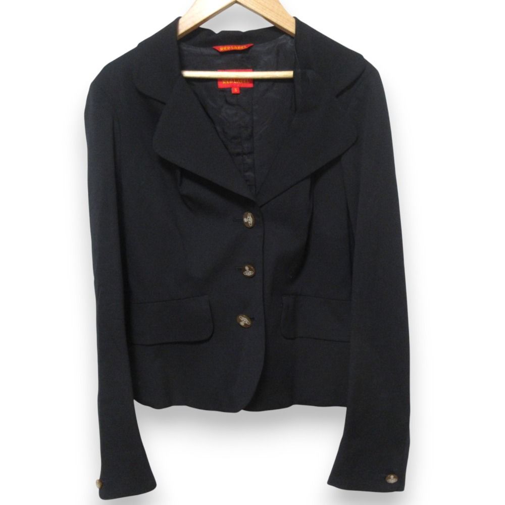 Vivienne Westwood RED LABEL ヴィヴィアンウエストウッド レッドレーベル オーブボタン テーラードジャケット 3 ブラック レディース 古着