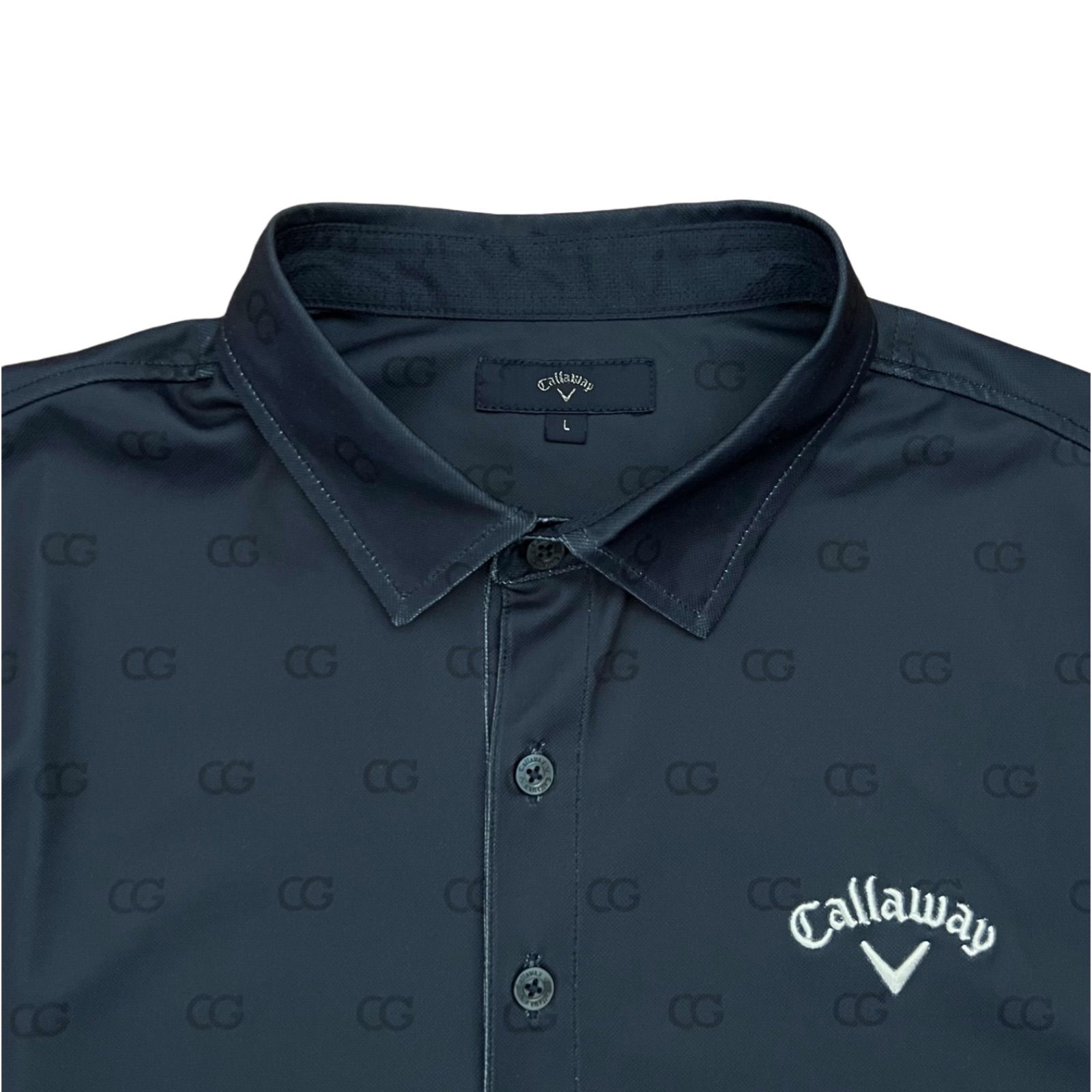 Callaway キャロウェイ 長袖ポロシャツ Lサイズ ネイビー ゴルフウェア 