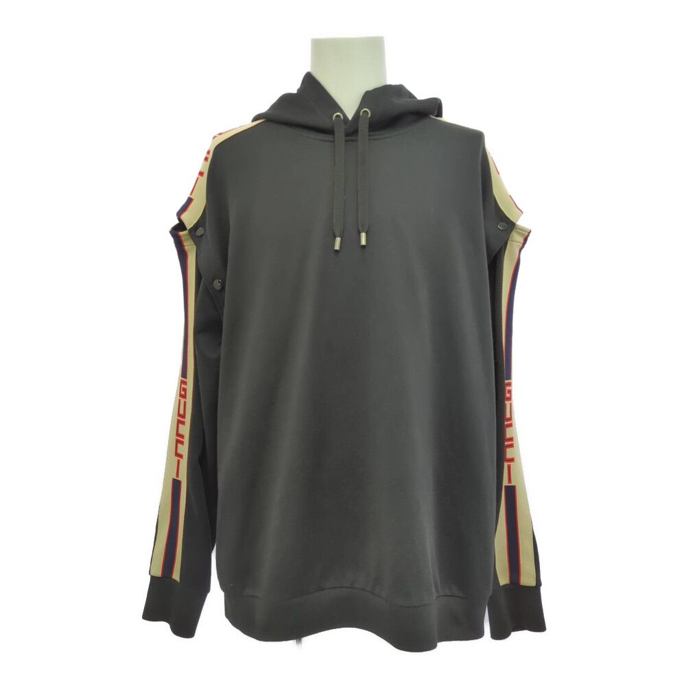 GUCCI グッチ テクニカル ジャージー アームチェンジ・スウェット・パーカー・トレーナートップス/475354/L/ブラック【】【B】【メンズ】544129【中古】