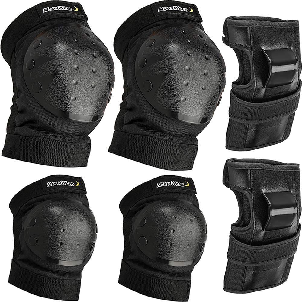【新着商品】バイク スケボー 自転車 6点セット 手首/肘/膝 MoonWalk 大人用 子供 キッズ 【国内衝撃試験クリア】プロテクター