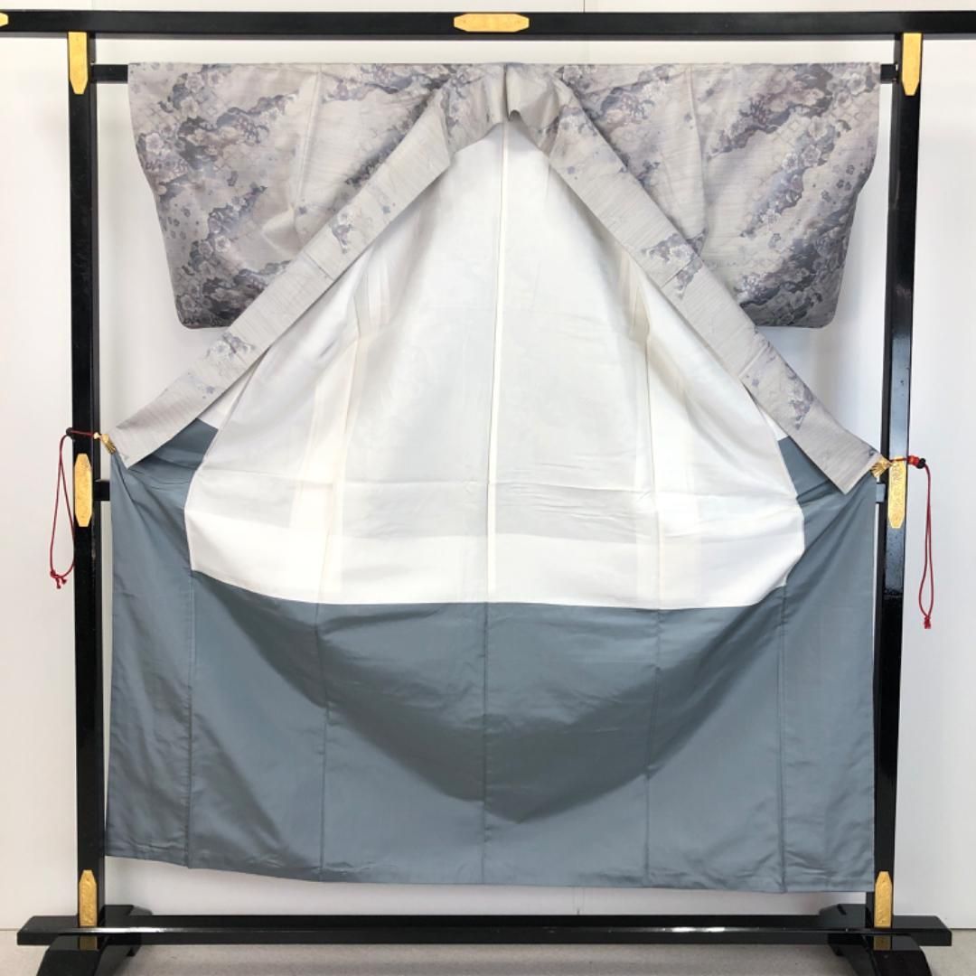 本場大島紬 白大島 辻が花 雲井鼠色 K-5316