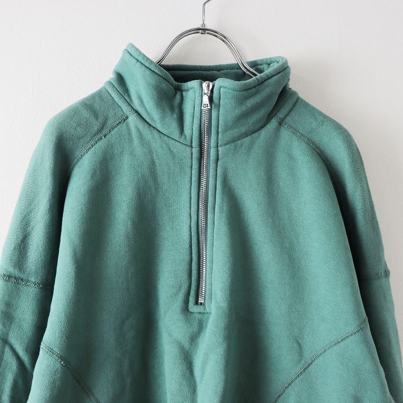 ロンハーマン購入 Ron Herman バウト BOWTE LOOPWHEEL TERRY HALF ZIP TOPS ハーフジップ トップ  /グリーン系 靭江千草【2400013661225】