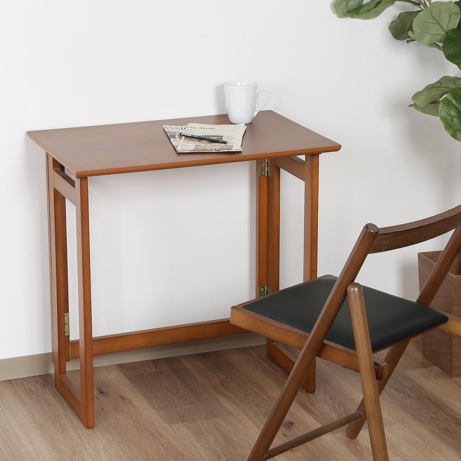 大人気』 95782 ミラン 完成品 学習机 コンパクト収納 天然木 ブラウン