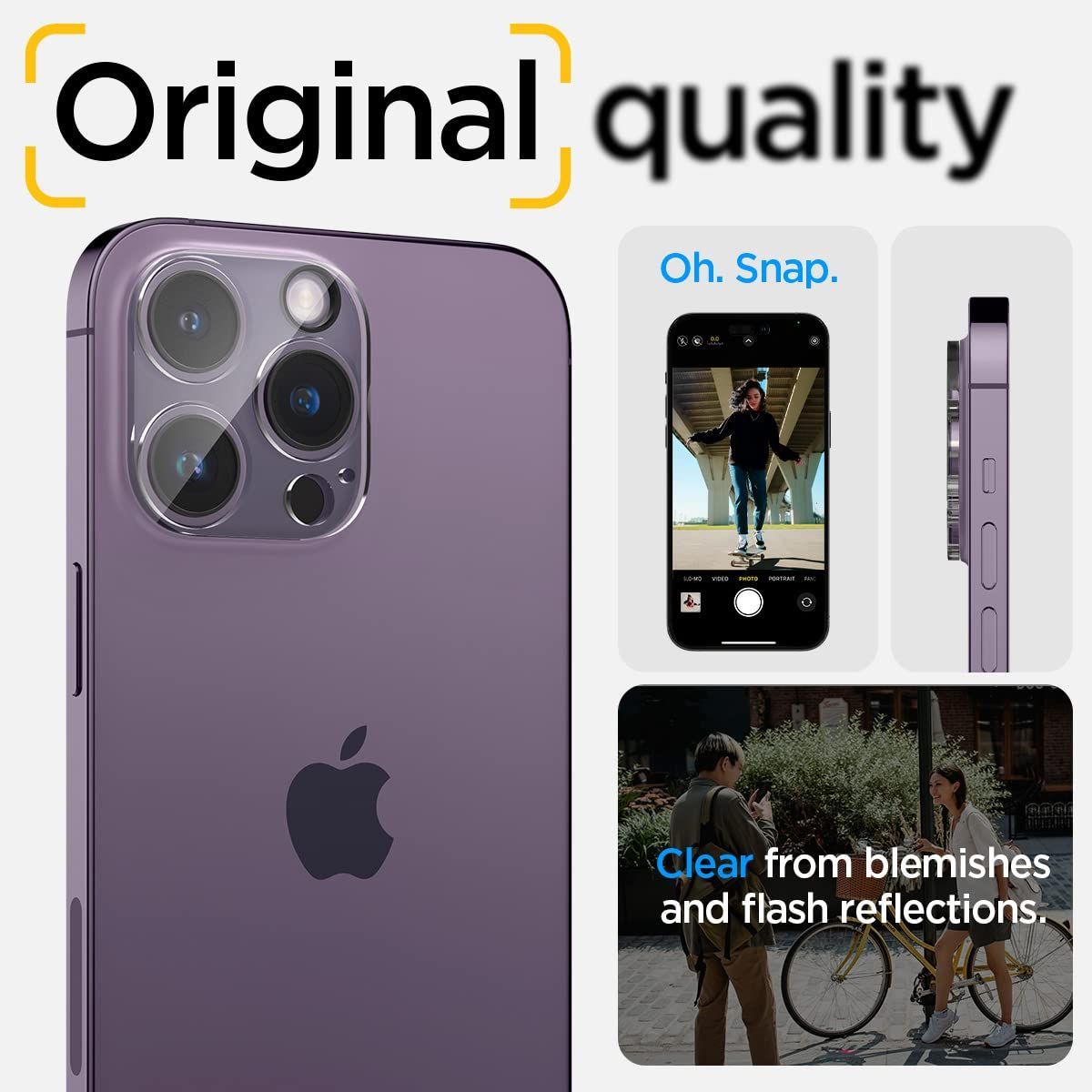 Spigen Glas.tR Optik iPhone 14 Pro iPhone 14 Pro Max 用 カメラフィルム 気泡なし 保護 iPhone14Pro iPhone14ProMax 対応 カメラ レンズ クリア 2枚入
