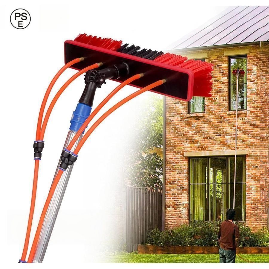 太陽光パネル 洗浄ブラシ3 12M給水伸縮ブラシ 延長ポール 窓拭きブラシ調節 な高さ窓掃除道具窓拭き に適していま 超高層ビル 取り外し