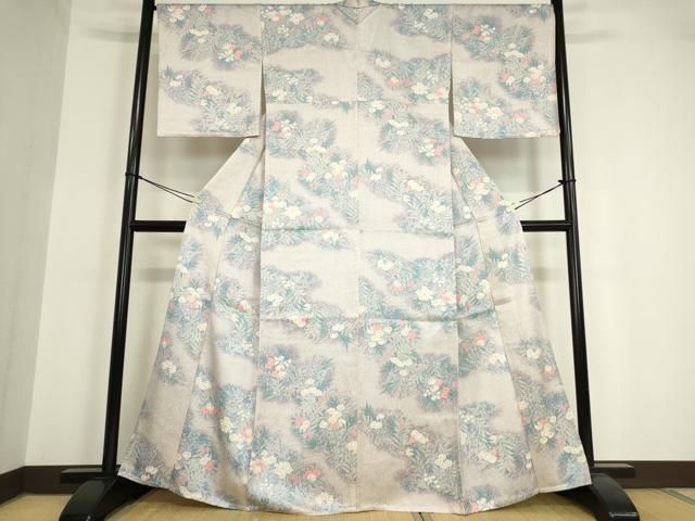 平和屋着物□上質な小紋 草花文 正絹 逸品 AAAZ5416ma