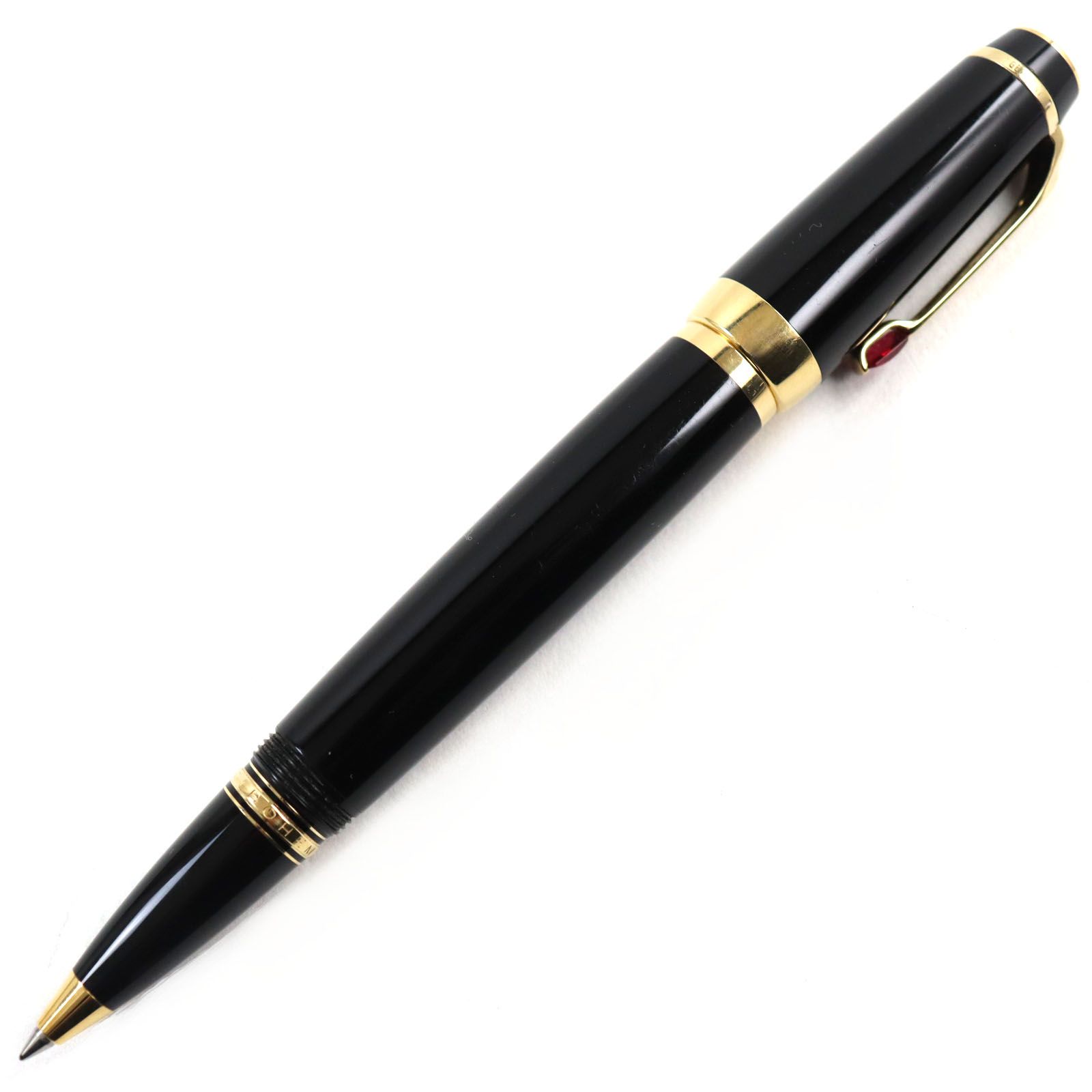 良品○MONTBLANC モンブラン Boheme ボエム ロゴ刻印 ストーン付き ホワイトスター キャップ式 ボールペン ブラック ゴールド  ケース付き ドイツ製 筆記確認済み - メルカリ