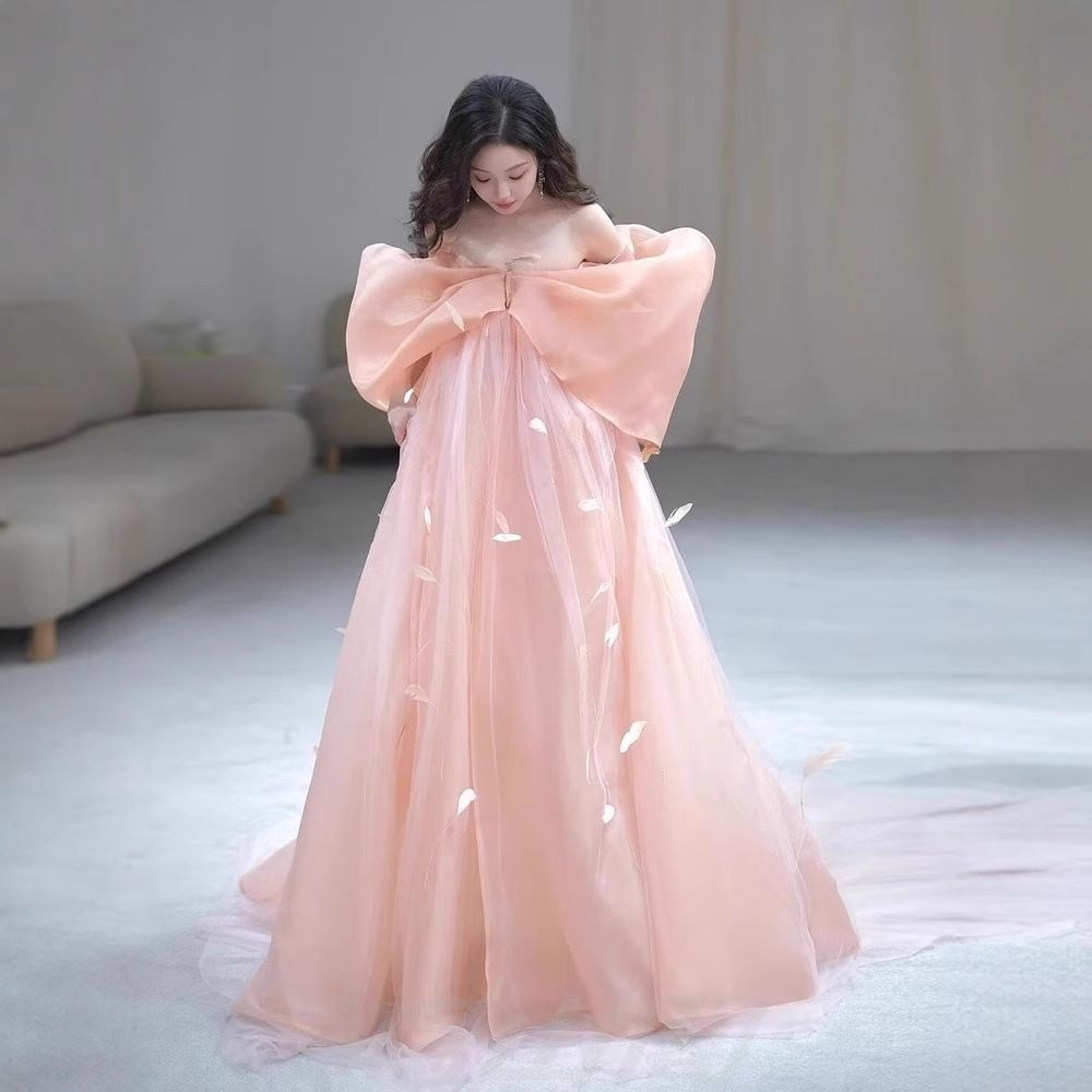  ピンク ドレス オフショルダー ビッグリボン 発表会 ロングドレス 大人 高校生 ゆめ コンクール 大きいサイズ対応WP 109 パーティードレス ドレス ブライダル