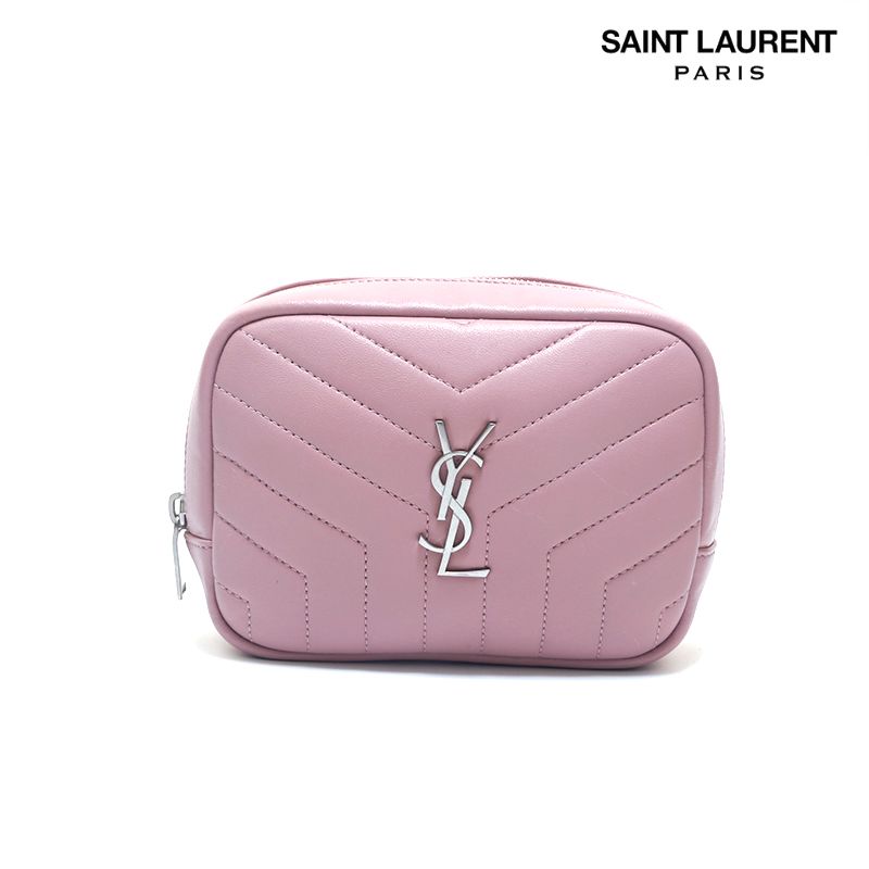 YVES SAINT LAURENT イヴ・サンローラン ポーチ ロゴ - メルカリ