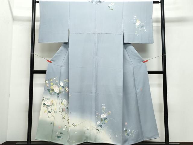 平和屋着物○訪問着 友禅 作家物 枝花文 暈し染め 正絹 逸品