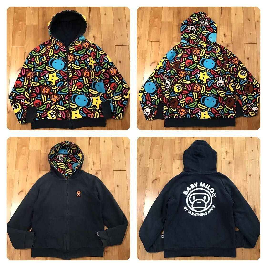 BAPE BABY MILO エイプ フルジッパーパーカー(リバーシブル) A BATHING