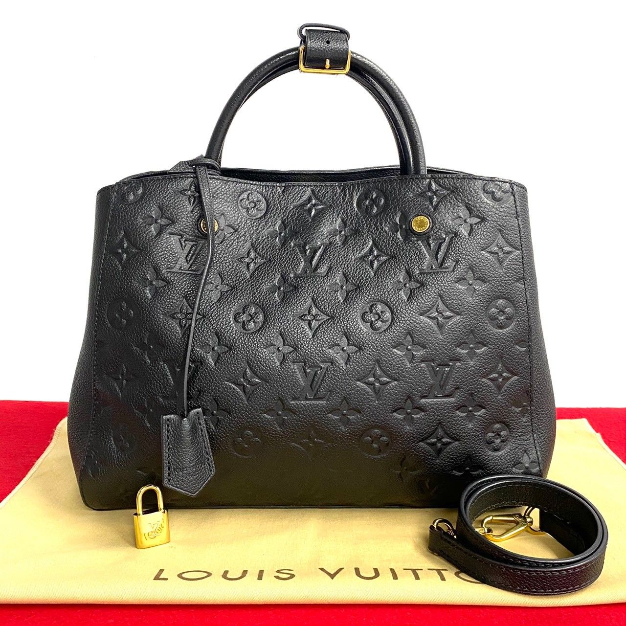 ほぼ 未使用 LOUIS VUITTON ルイヴィトン モンテーニュ MM モノグラム アンプラント レザー 2way ハンドバッグ ショルダーバッグ  黒 71782 - メルカリ