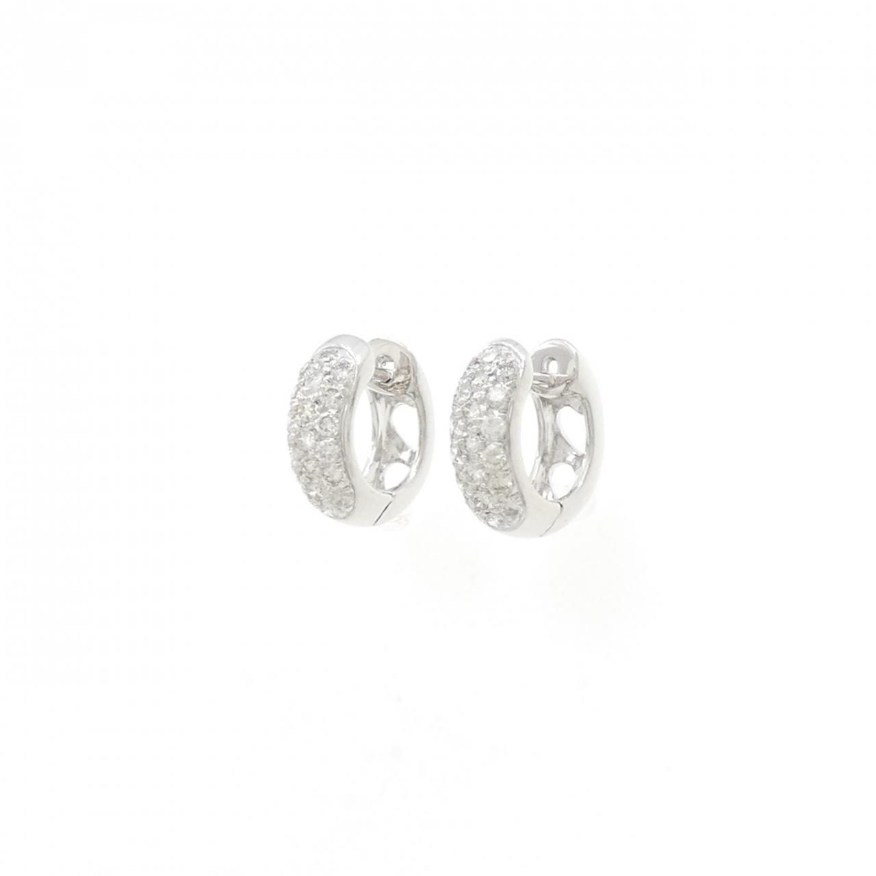 K18WG ダイヤモンド ピアス 0.56CT - メルカリ