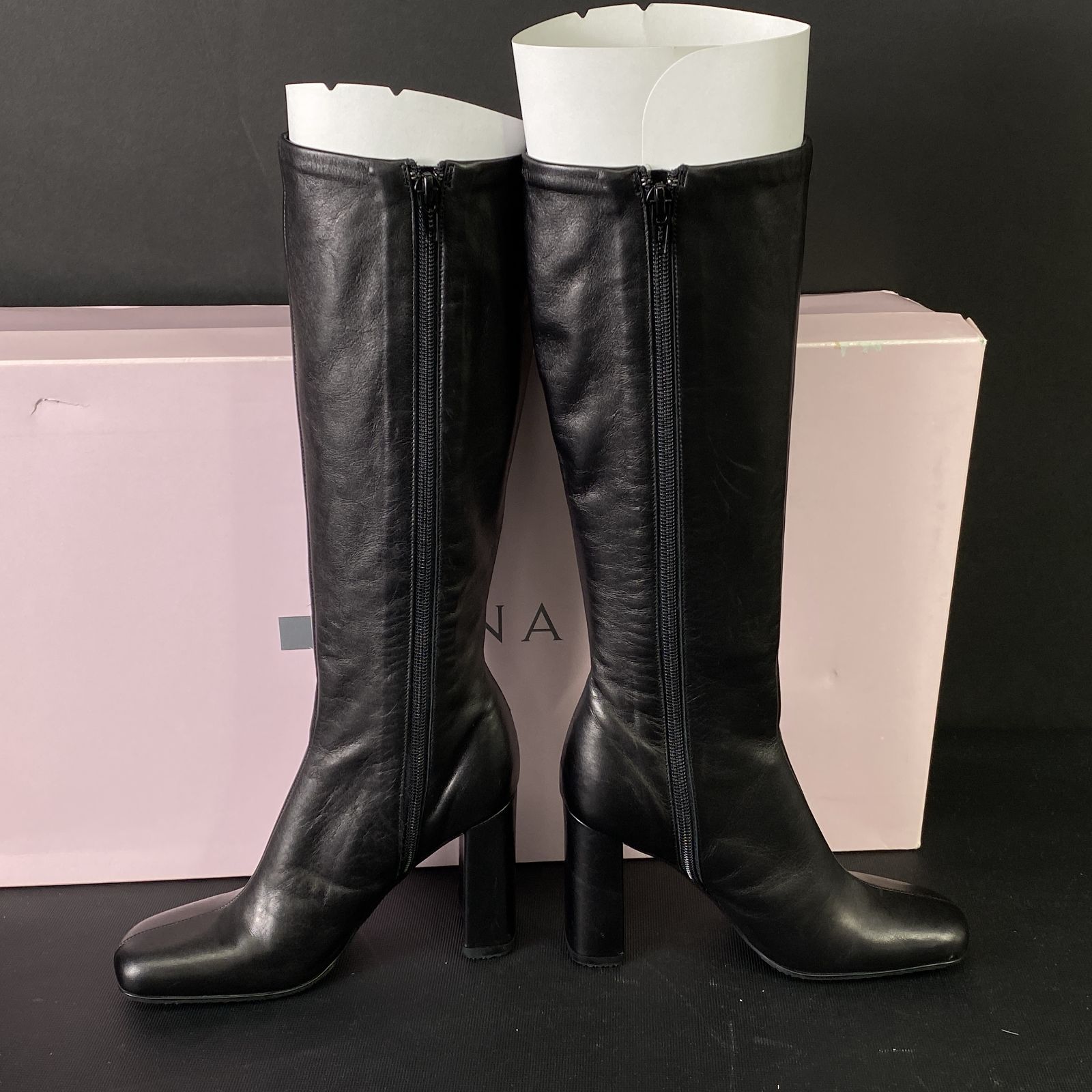 ロングブーツ 黒 DIANA 22.5センチ 9㎝ヒール 4〜5回使用 ロングブーツ