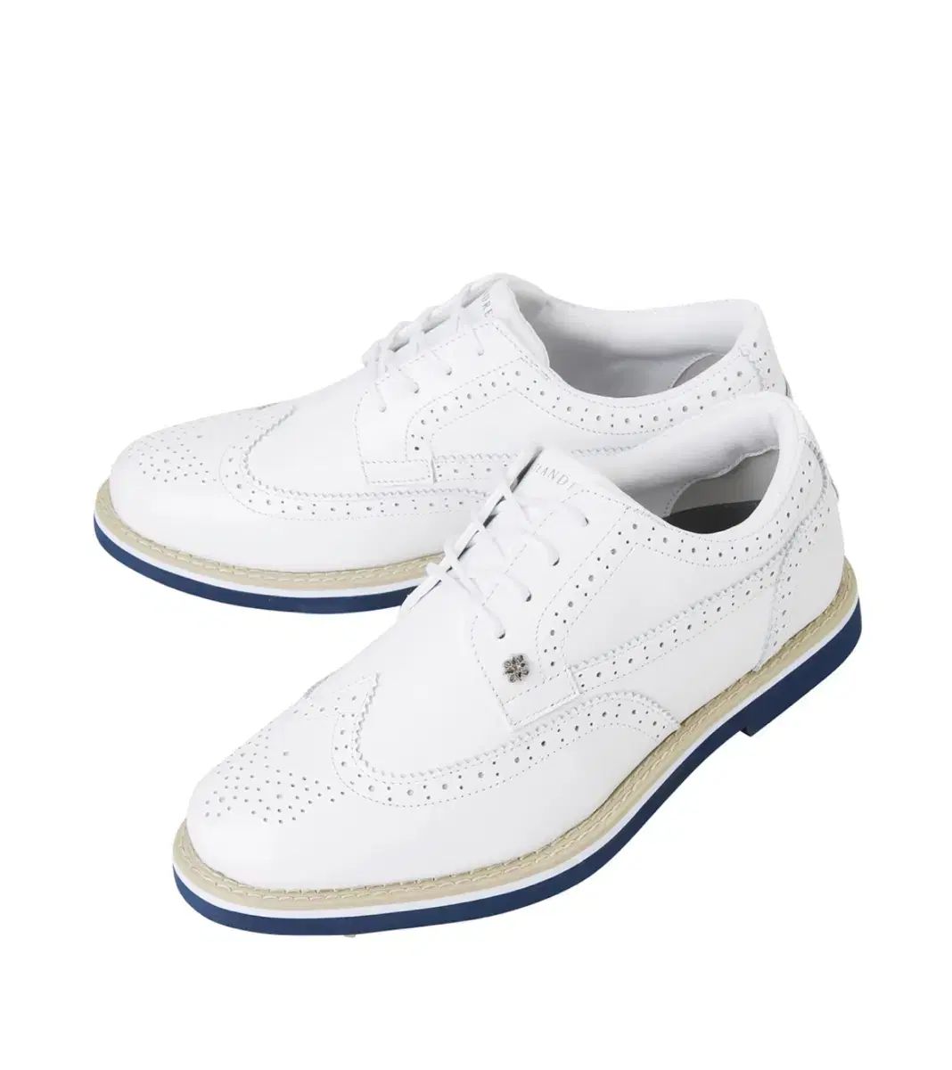 新品未使用】St.ANDREWSゴルフシューズ 白 エナメル厚底ウィングチップ