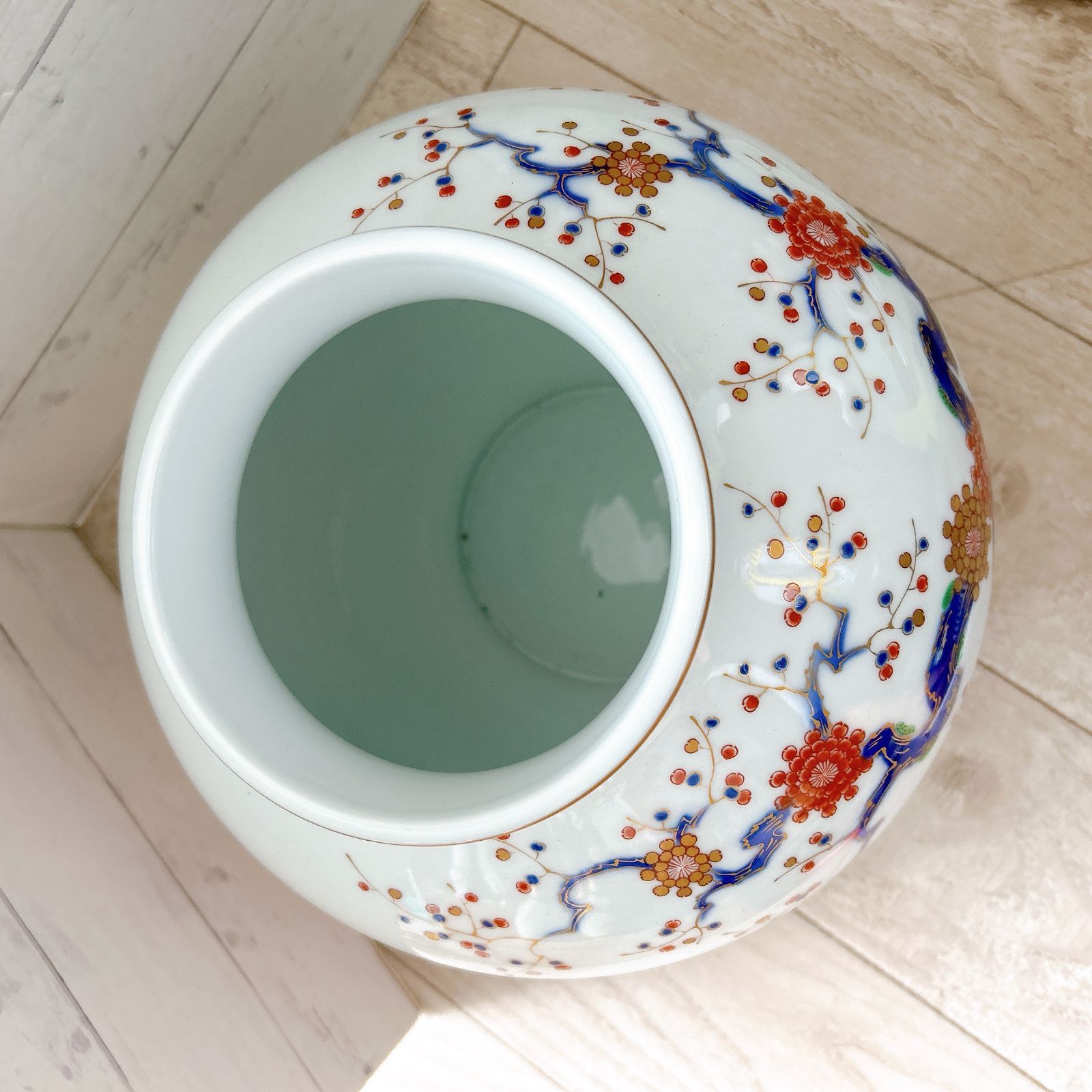 深川製磁 金彩松竹梅 花瓶 有田焼 梅の花 壺 フラワーベース 豪華絢爛