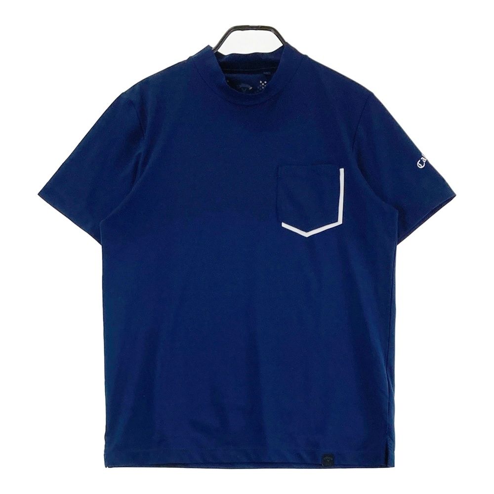 サイズ：L CALLAWAY キャロウェイ ハイネック 半袖Tシャツ ネイビー系