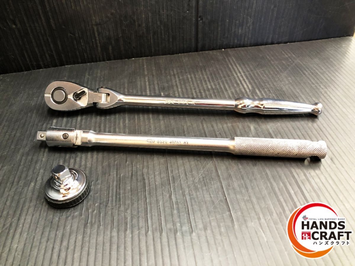 品 KTC|ネプロス BR3FL|BS20|NBE38 首振りラチェット|スピンナハンドル|クイックスピンナ3点セット