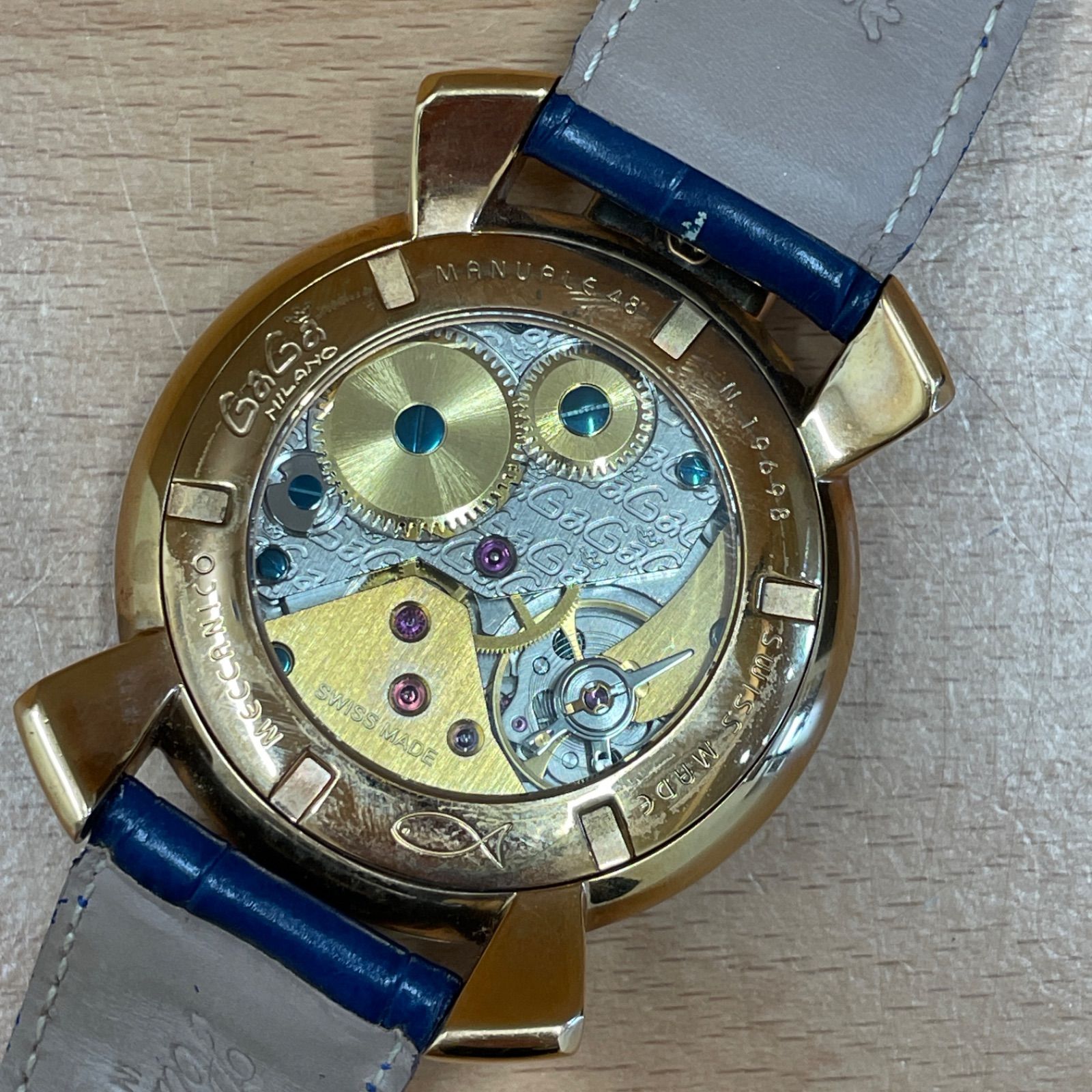 □ガガミラノ【GaGa MILANO】 マヌアーレ48 手巻き 稼働品 A25-606