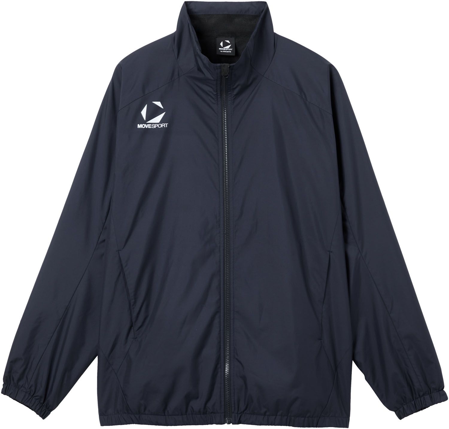 ムーブスポーツ MOVESPORT ウィンドブレーカージャケット トップス 上着 メンズ 男性 大人 防風 保温 防寒 撥水 タフタ素材 裏起毛 フルジップ トレーニング ジム ロゴ ワンポイント ST5FWBT0M RDBK レッド×ブラック