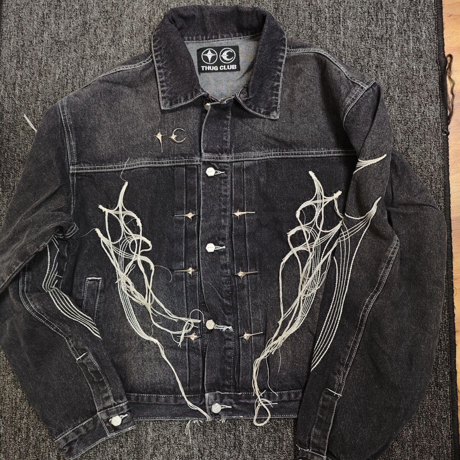 Thug Club TREE DENIM JACKET ブラックデニムジャケット Thug Club TREE DENIM JACKET ブラックデニムジャケット