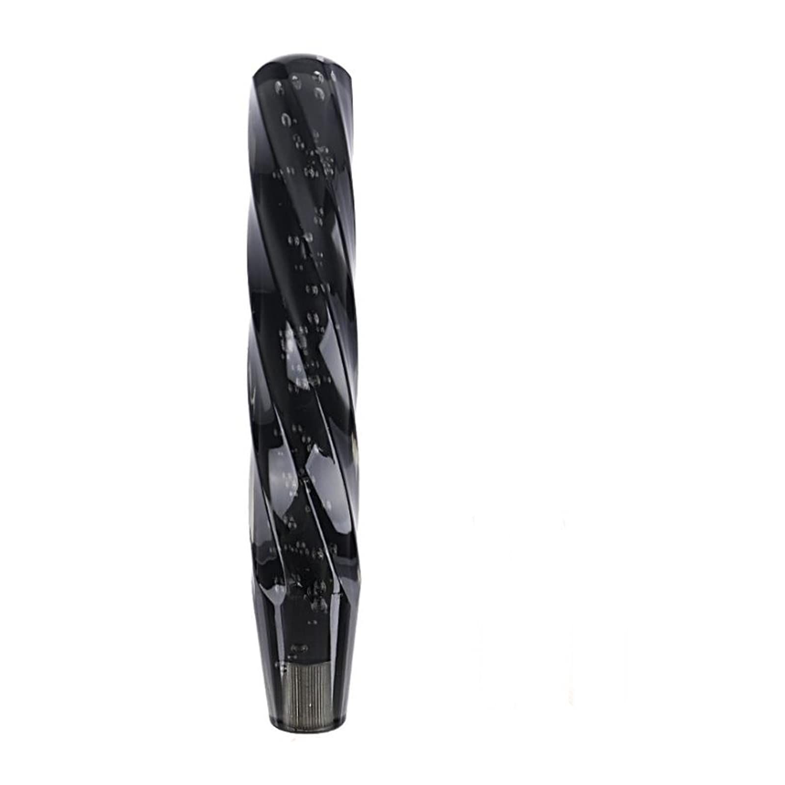 【数量限定】クリスタルシフトノブ バブル 泡入り 汎用 アダプター付き 3カラー [SCGEHA] 30cm（ブラック）