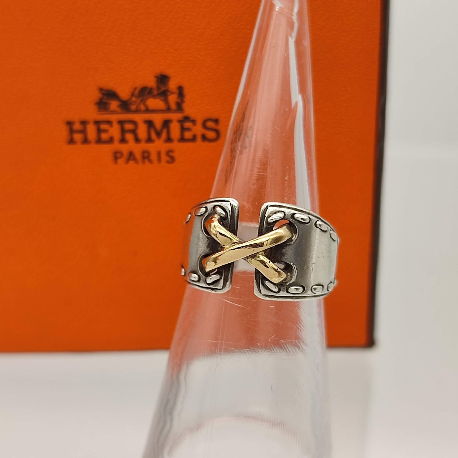 美品】HERMES エルメス メキシコリング ヴィンテージ 925×K18 50