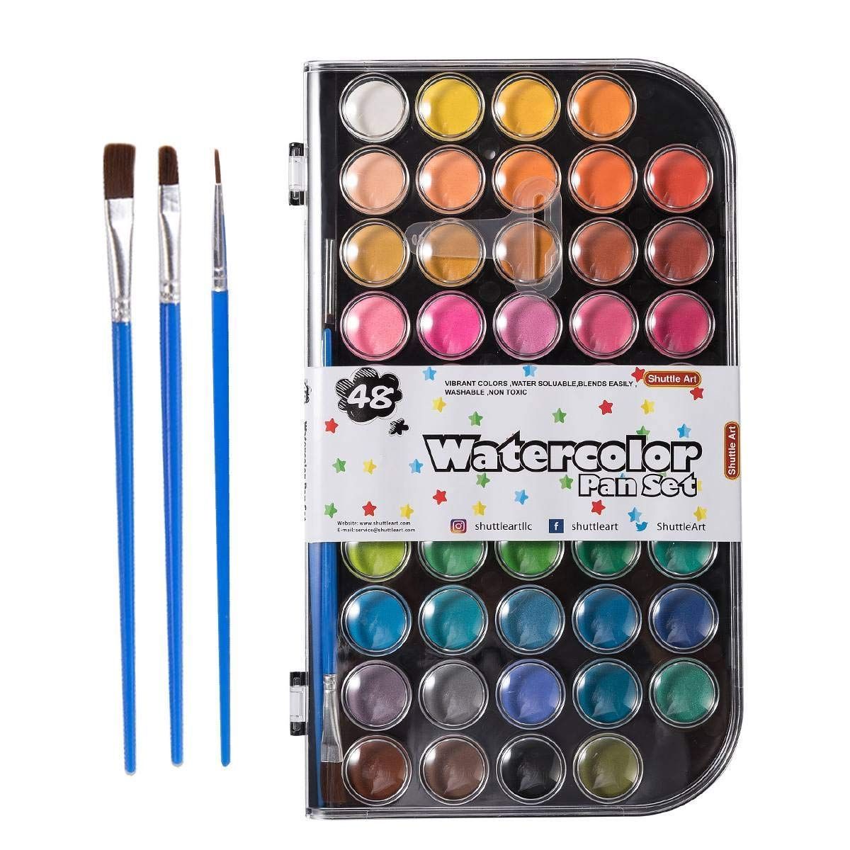 在庫処分】Shuttle Art(シャトルアート) 水彩絵の具セット 48色 水彩