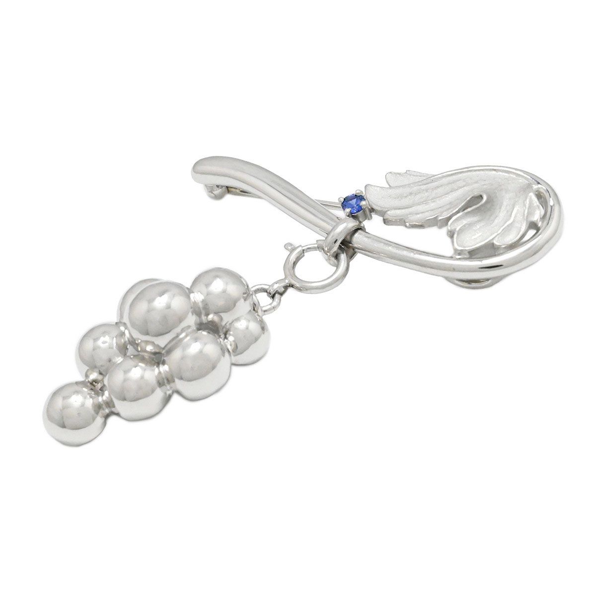 イシカワノブコ 石川暢子 Pt900 プラチナ サファイア ぶどう 葡萄 リーフ ブローチ ブローチ ペンダントトップ レディース メンズ