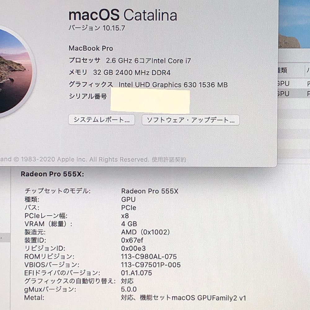 Apple - ◆ジャンク品・本体のみ◆Apple MacBook Pro (15インチ 2019)【i7・32GB・256GB・Radeon Pro 555X】★バッテリー異常 他 A1990 EMC3359/LT-JUNK-250835（329565） Amazon.com: Apple 2019 MacBook Pro with 2.6GHz Intel Core i7