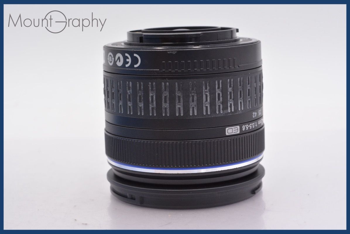 上 オリンパス OLYMPUS ZUIKO DIGITAL 14-42mm F3.5-5.6 ED 前後キャップ-レンズフィルター付 完動 同梱可 am233