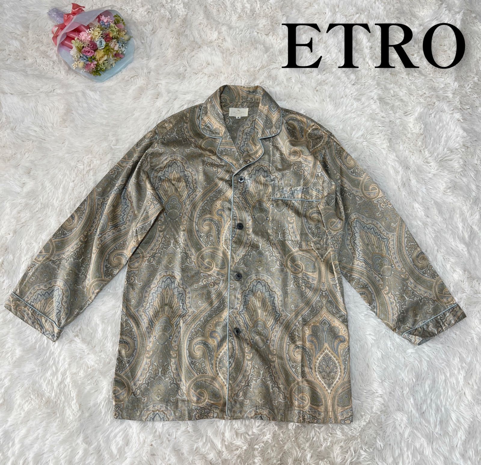 ETRO 刺繍入りワイシャツ ペイズリー柄 - メルカリ