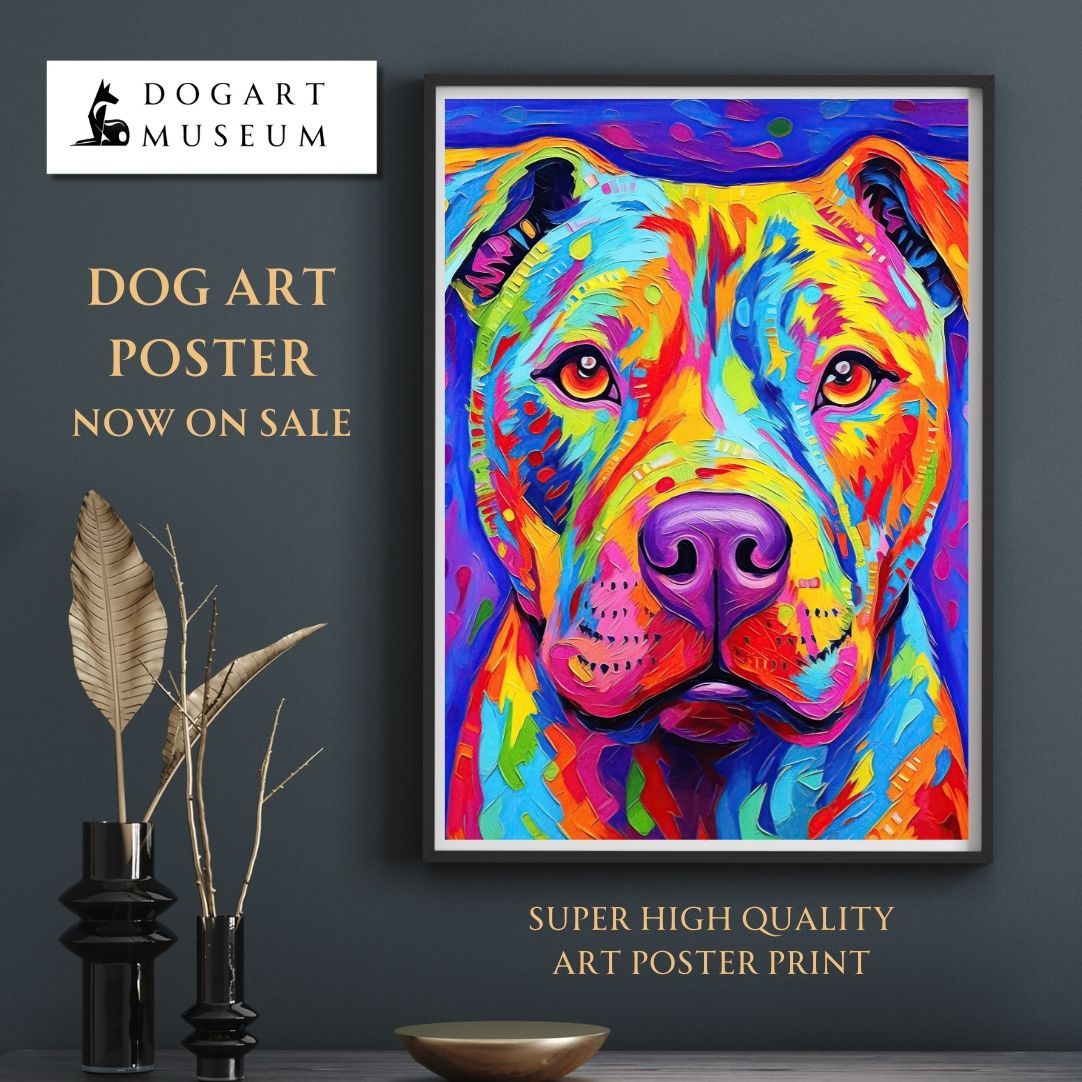 Heavenly Life（天ノ国） - ピットブル犬 No.1】ジークレー版画＊名