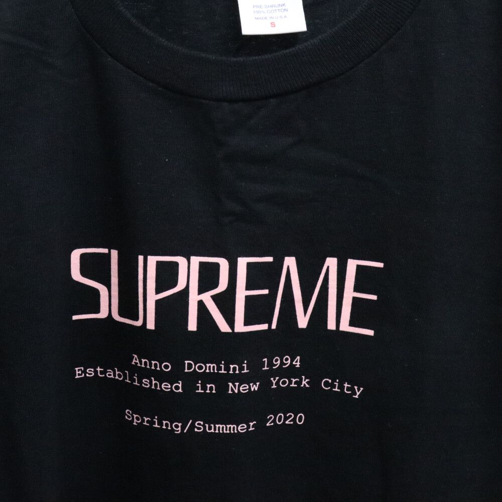 SUPREME (シュプリーム) 20SS Anno Domini Tee アンノドミニ ロゴ プリント クルーネック 半袖Tシャツ ブラック -  メルカリ