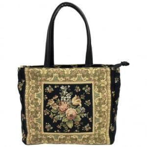 5営業日で発送 優美社産業 優美社 6012-00 ゴブラン織 ごぶらんおり トートバッグ ブラック 2149255