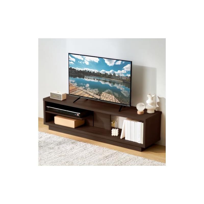 50型まで対応 アイリスオーヤマ コードを隠せる テレビ台 収納棚付き AVボード テレビボード 幅120cm タイプ OTS-120SR ウォールナット ブラック 0